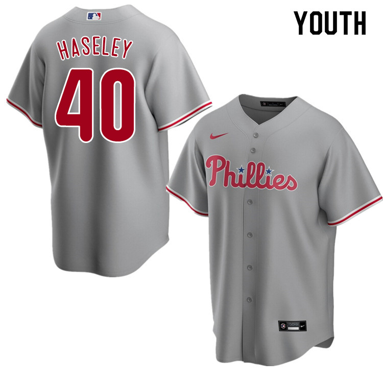 Nike Youth #40 Adam Haseley Philadelphia Phillies Baseball Jerseys Sale-Gray